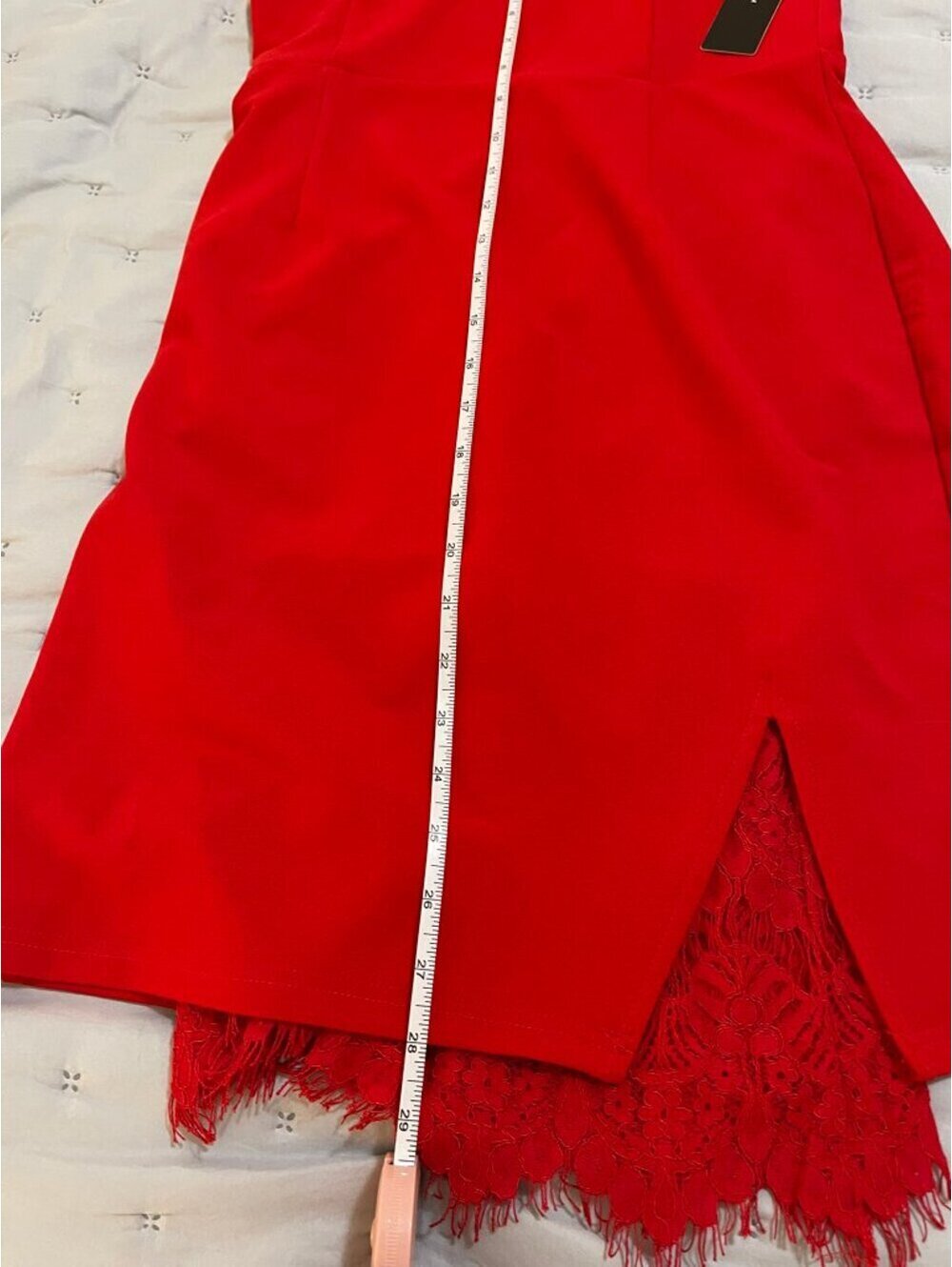 NWT | Lulus | M | Mateo Red Lace Strapless Bodycon Dress - Picture 7 of 8